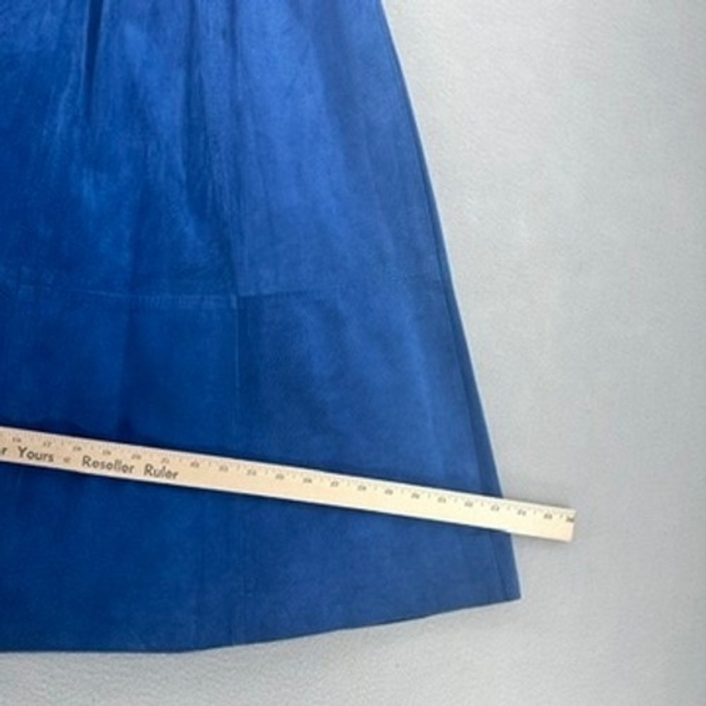 VTG Leathercraft Process Blue Suede Leather Midi Skirt High Waist 24" 1980s 80s - Picture 8 of 12